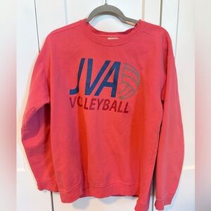JVA Volleyball Comfort Colors Pink Crewneck